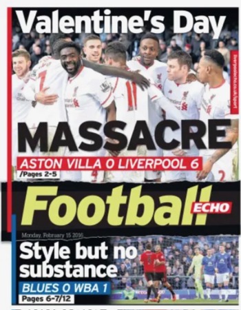 Monday Football Echo Frontpage