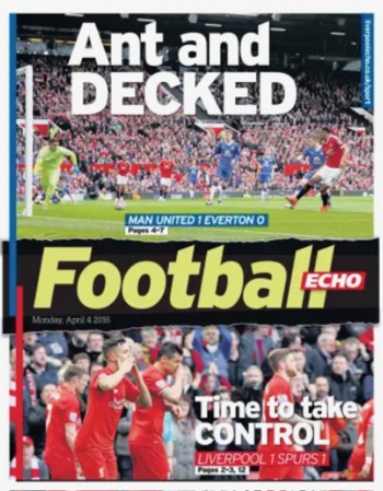 Monday Football Echo Frontpage