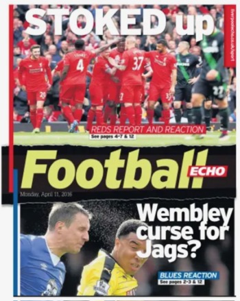 Monday Football Echo Frontpage