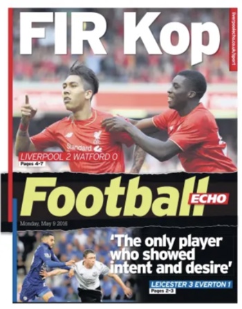 Monday Football Echo Frontpage