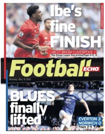 Monday Football Echo Frontpage