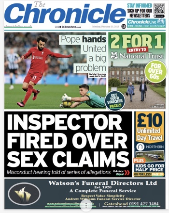 Newcastle Chronicle Frontpage