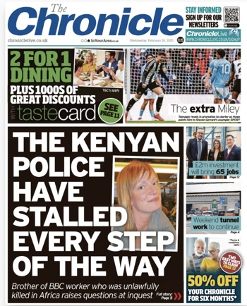 Newcastle Chronicle Frontpage (Before match)