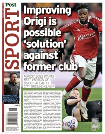 Nottingham Post Backpage (Before match)