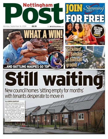Nottingham Post Frontpage
