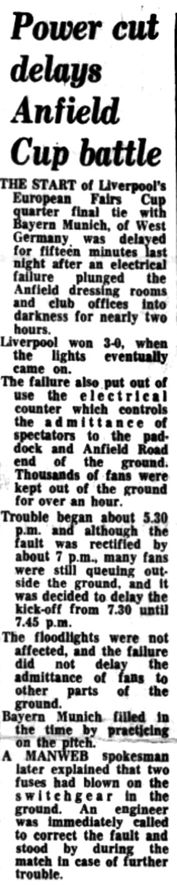 Power Cut Delays Kick Off