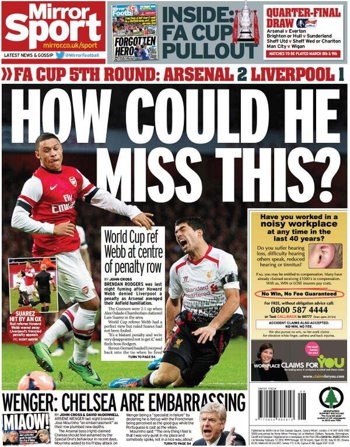 Daily Mirror Back Page