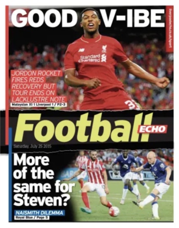 Saturday Football Echo Frontpage