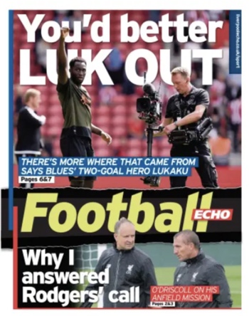 Saturday Football Echo Frontpage