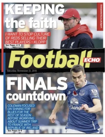 Saturday Football Echo Frontpage