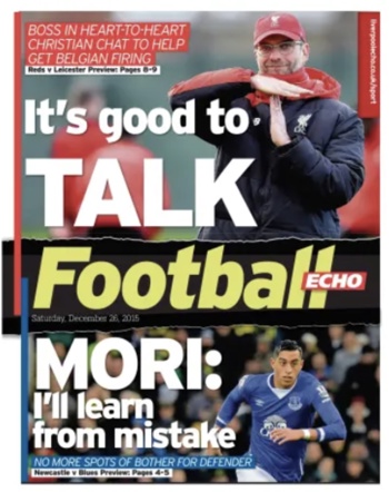 Saturday Football Echo Frontpage