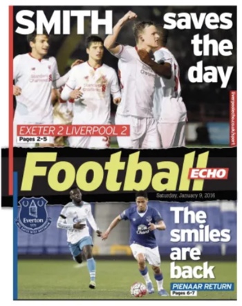 Saturday Football Echo Frontpage