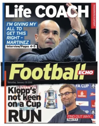 Saturday Football Echo Frontpage