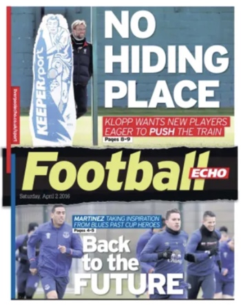 Saturday Football Echo Frontpage