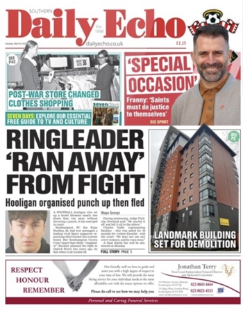 Southern Echo Frontpage (Before match)