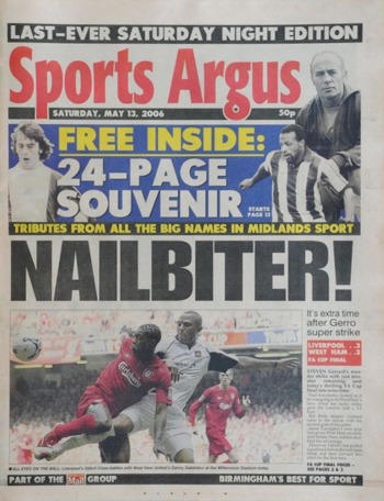 Sports Argus Front Page