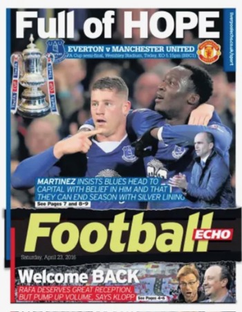 Saturday Football Echo Frontpage