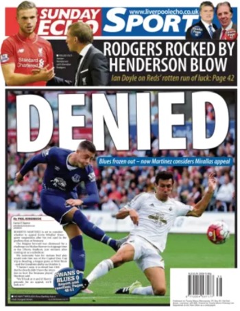 Sunday Echo Backpage (Before match)