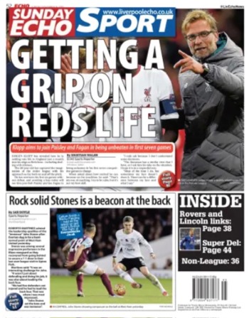 Sunday Echo Backpage (Before match)