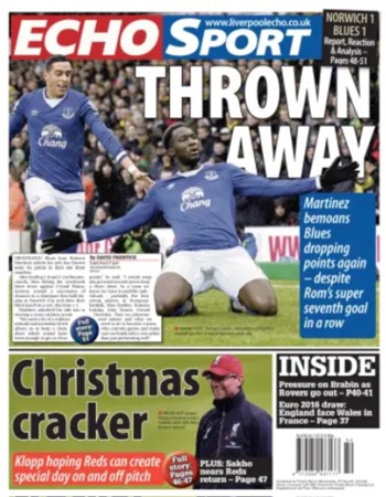 Sunday Echo Backpage (Before match)