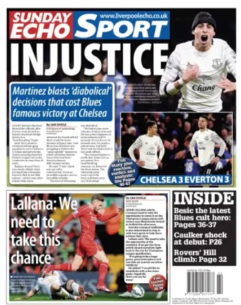 Sunday Echo Backpage (Before match)