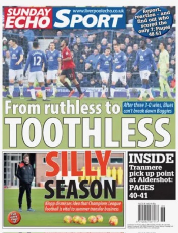 Sunday Echo Backpage (Before match)