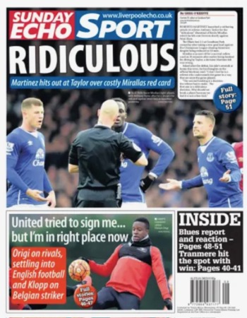 Sunday Echo Backpage (Before match)
