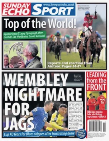 Sunday Echo Backpage (Before match)