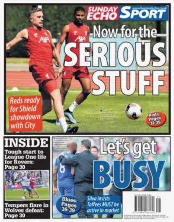 Sunday Echo Backpage (Before match)
