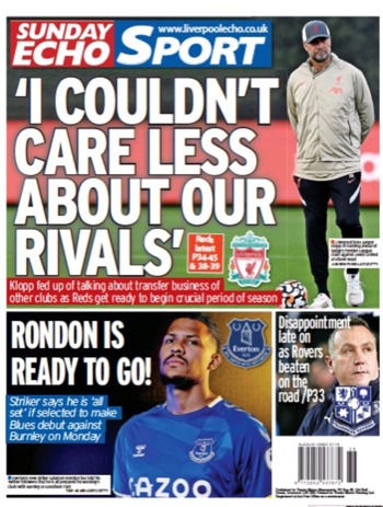 Sunday Echo Backpage - before match