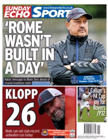 Sunday Echo Backpage (Before match)