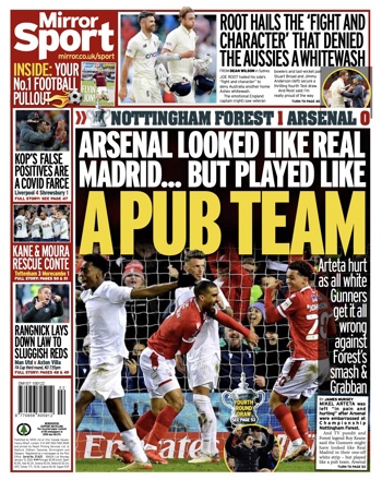 Sunday Echo Backpage (Before match)
