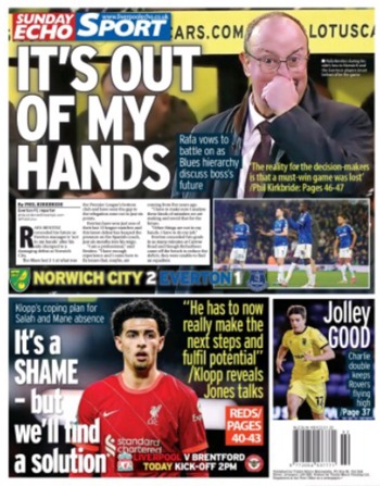 Sunday Echo Backpage (Before match)