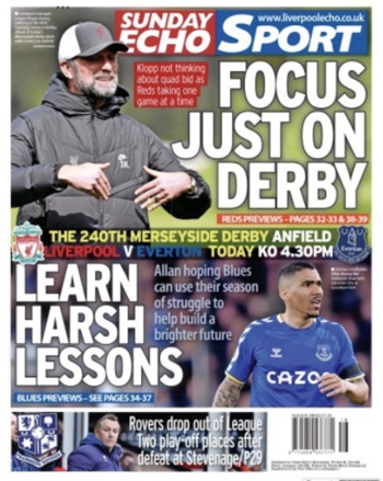 Sunday Echo Backpage (Before match)