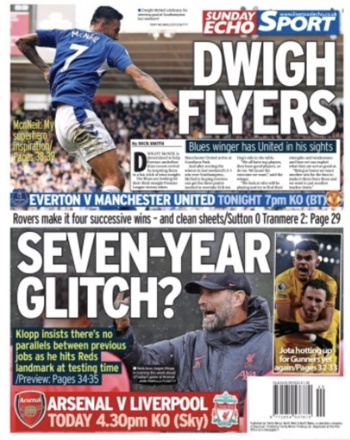 Sunday Echo Backpage (Before match)
