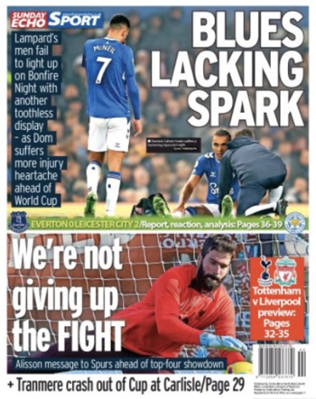 Sunday Echo Backpage (Before match)