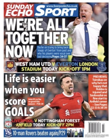 Sunday Echo Backpage (Before match)