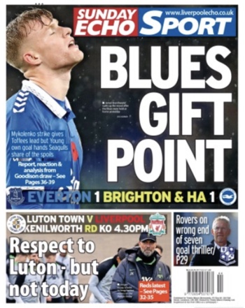 Sunday Echo Backpage (Before match)