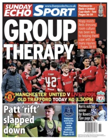 Sunday Echo Backpage (Before match)