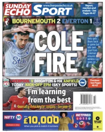 Liverpool Echo Backpage (Before match)