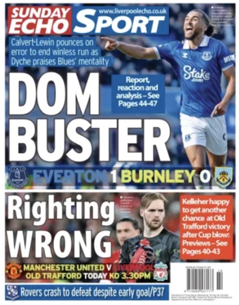 Sunday Echo Backpage (Before match)