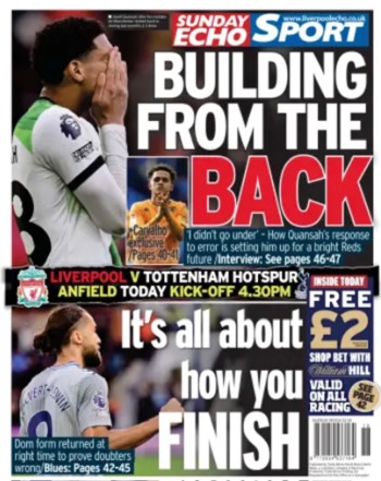 Sunday Echo Backpage (Before match)