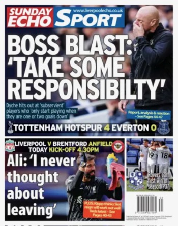 Sunday Echo Backpage (Before match)