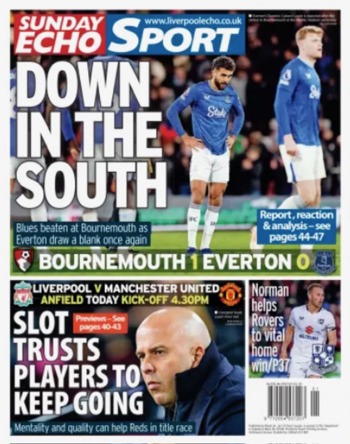 Sunday Echo Backpage (Before match)