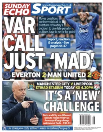 Sunday Echo Backpage (Before match)
