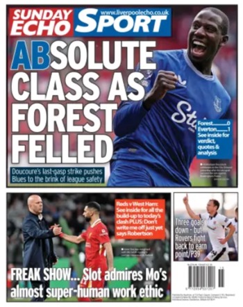 Sunday Echo Backpage (Before match)