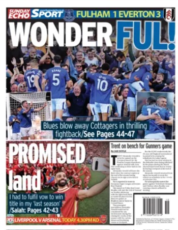 Sunday Echo Backpage (Before match)