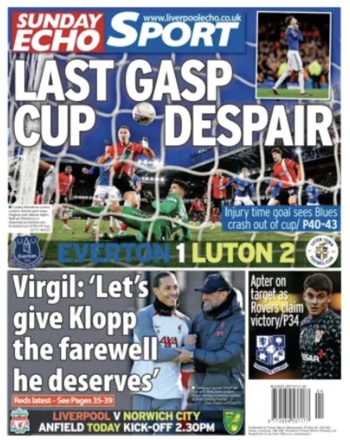 Sunday Echo Backpage (Before match)