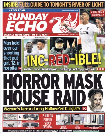 Sunday Echo Frontpage
