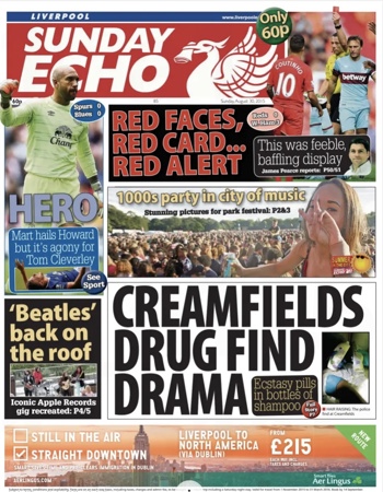Sunday Echo Frontpage